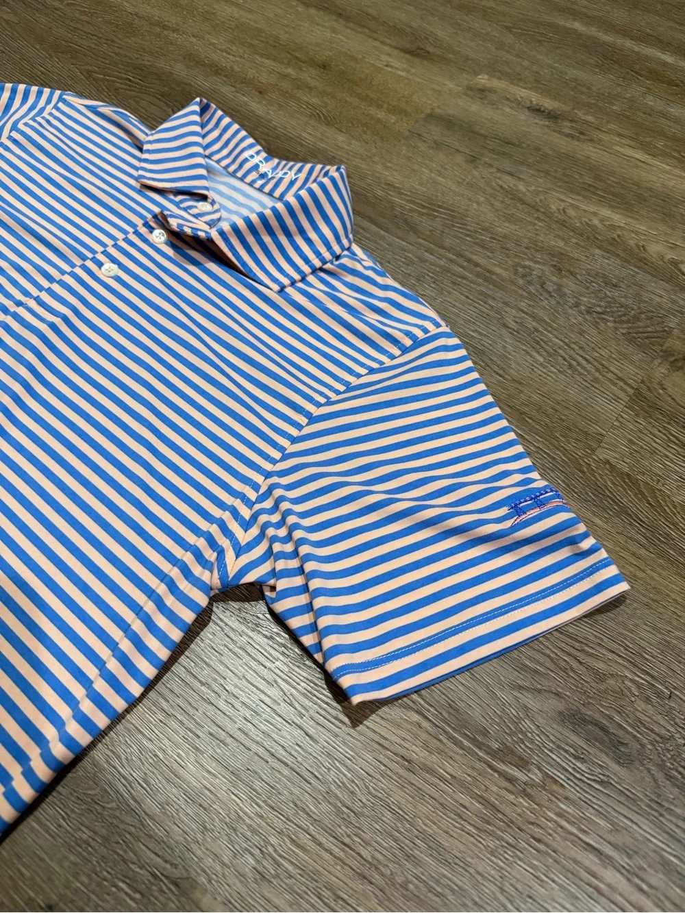 B. Draddy Draddy Sport Performance Striped Golf Polo Men’s Small Made USA